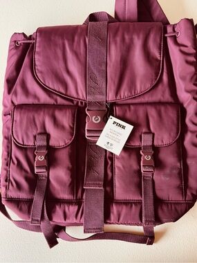 PINK VS Burgundy Nylon Backpack